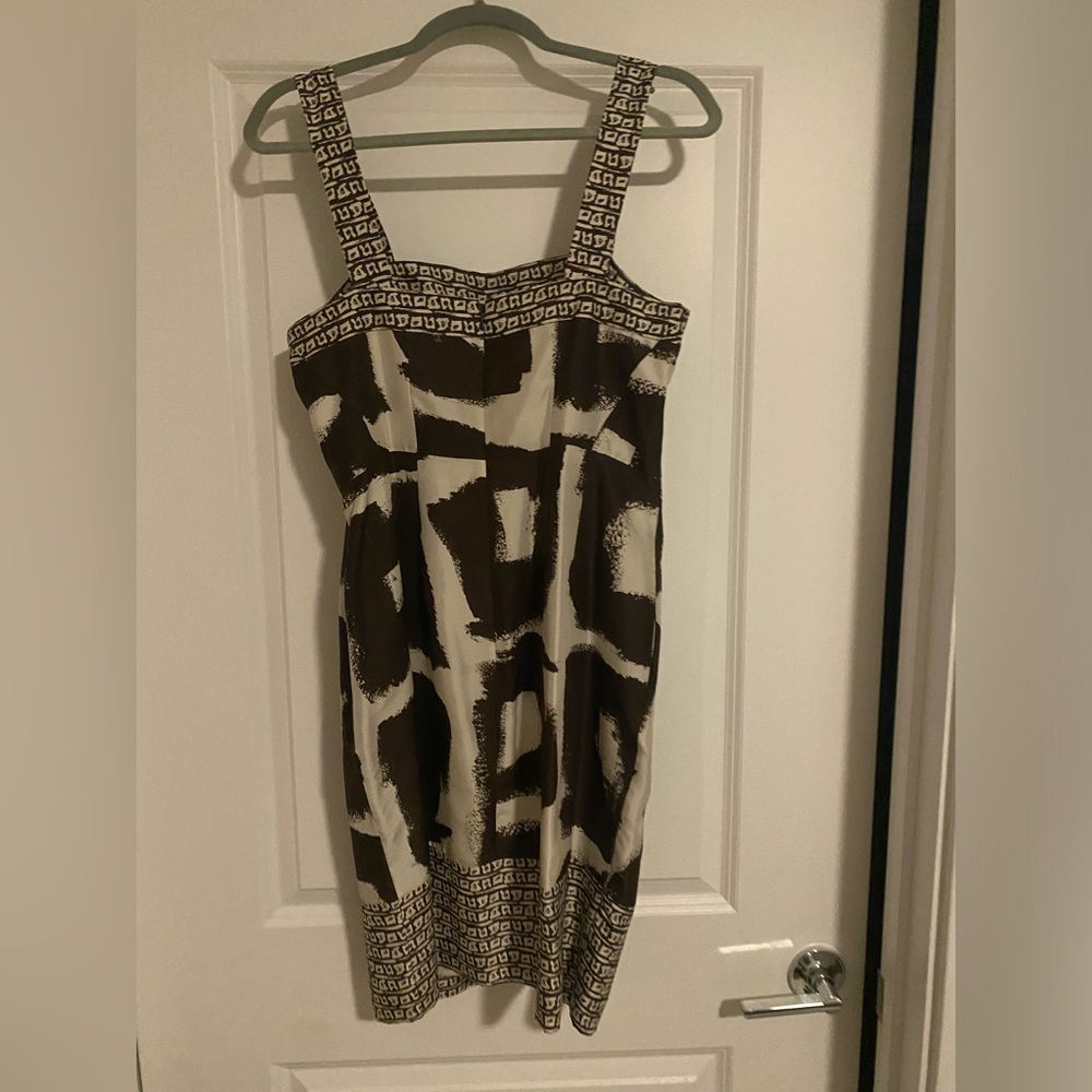 Banana Republic Brown and Cream Embellished Sheath Mini Dress